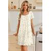 Ekouaer Nightgowns for Women Lace Trim Sleep Shirts Short Sleeve Night Shirts With Pockets Night Gown Ruffled Sleep Dress(Yellow Flowers)