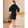 Ekouaer Waffle Robes for Women Lightweight Knit V Neck 3/4 Sleeve Kimono Bathrobe with Pockets Soft Sexy Spa Loungewear S-XXL