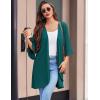Ekouaer Women Waffle Robes 3/4 Sleeve Ruffle Knit Bathrobe Soft Lightweight Knee Length Robe Loungewear(Blue Green)
