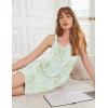 Ekouaer Womens Nightgown Sleeveless Sleepwear V Neck Racerback Sleep Dress(Floral Light Green)