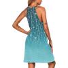 Ekouaer Womens Nightgown Sleeveless Sleepwear V Neck Racerback Sleep Dress(Sparkling Branches)