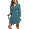 Ekouaer Womens Robe Lightweight Cotton Robes Short Knit Bathrobe Soft Ladies Sleepwear with Pockets(04-blue Green)