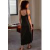 Ekouaer Women’s Sleeveless Long Nightgown Full Slip Nightdress Soft Sleepdress V Neck Nightshirt(Black)