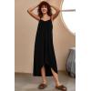 Ekouaer Women’s Sleeveless Long Nightgown Full Slip Nightdress Soft Sleepdress V Neck Nightshirt(Black)