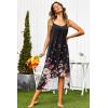 Ekouaer Women’s Sleeveless Long Nightgown Full Slip Nightdress Soft Sleepdress V Neck Nightshirt(Black Floral)