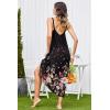 Ekouaer Women’s Sleeveless Long Nightgown Full Slip Nightdress Soft Sleepdress V Neck Nightshirt(Black Floral)
