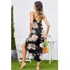 Ekouaer Women’s Sleeveless Long Nightgown Full Slip Nightdress Soft Sleepdress V Neck Nightshirt(Black Flower)