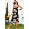 Ekouaer Women’s Sleeveless Long Nightgown Full Slip Nightdress Soft Sleepdress V Neck Nightshirt(Black Flower)