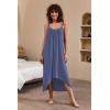 Ekouaer Women’s Sleeveless Long Nightgown Full Slip Nightdress Soft Sleepdress V Neck Nightshirt(Blue)