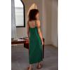 Ekouaer Women’s Sleeveless Long Nightgown Full Slip Nightdress Soft Sleepdress V Neck Nightshirt(Dark Green)