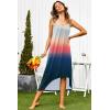 Ekouaer Women’s Sleeveless Long Nightgown Full Slip Nightdress Soft Sleepdress V Neck Nightshirt(Grey Gradient)