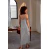 Ekouaer Women’s Sleeveless Long Nightgown Full Slip Nightdress Soft Sleepdress V Neck Nightshirt(Light Gray)