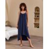 Ekouaer Women’s Sleeveless Long Nightgown Full Slip Nightdress Soft Sleepdress V Neck Nightshirt(Navy Blue)