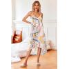 Ekouaer Women’s Sleeveless Long Nightgown Full Slip Nightdress Soft Sleepdress V Neck Nightshirt(Pink Print)