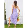 Ekouaer Women’s Sleeveless Long Nightgown Full Slip Nightdress Soft Sleepdress V Neck Nightshirt(Purple Floral)