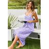 Ekouaer Women’s Sleeveless Long Nightgown Full Slip Nightdress Soft Sleepdress V Neck Nightshirt(Purple Floral)