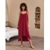 Ekouaer Women’s Sleeveless Long Nightgown Full Slip Nightdress Soft Sleepdress V Neck Nightshirt(Wine Red)