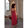 Ekouaer Women’s Sleeveless Long Nightgown Full Slip Nightdress Soft Sleepdress V Neck Nightshirt(Wine Red)
