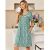 Ekouaer Zipper Robes for Women Short Sleeve Bathrobes Lace Lightweight House Coat Soft Zip Up Nightgowns with Pockets(Light Green Floral)