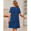 Ekouaer Zipper Robes for Women Short Sleeve Bathrobes Lace Lightweight House Coat Soft Zip Up Nightgowns with Pockets(Navy Blue)