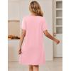 Ekouaer Zipper Robes for Women Short Sleeve Bathrobes Lace Lightweight House Coat Soft Zip Up Nightgowns with Pockets(Pink)
