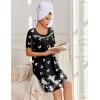 Ekouaer Zipper Robes for Women Short Sleeve Bathrobes Lace Lightweight House Coat Soft Zip Up Nightgowns with Pockets(White Floral & Butterfly)