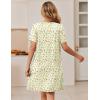Ekouaer Zipper Robes for Women Short Sleeve Bathrobes Lace Lightweight House Coat Soft Zip Up Nightgowns with Pockets(Yellow & Red Floral)