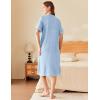 Ekouaer Zipper Robes for Women Waffle Knit Bathrobes Short Lightweight Knee Length Loungewear with Pockets S-XXL(A-light Blue)