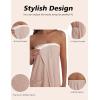 Ekouaer Waffle Robes For Women Bath Wraps Lightweight Knee Length Soft Shower Robe with Pocket S-L(Beige)