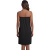 Ekouaer Waffle Robes For Women Bath Wraps Lightweight Knee Length Soft Shower Robe with Pocket S-L(Black)