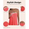 Ekouaer Waffle Robes For Women Bath Wraps Lightweight Knee Length Soft Shower Robe with Pocket S-L(Coral)