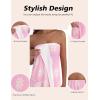 Ekouaer Waffle Robes For Women Bath Wraps Lightweight Knee Length Soft Shower Robe with Pocket S-L(Floral Pink)
