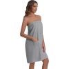 Ekouaer Waffle Robes For Women Bath Wraps Lightweight Knee Length Soft Shower Robe with Pocket S-L(Gray)