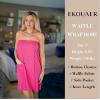 Ekouaer Waffle Robes For Women Bath Wraps Lightweight Knee Length Soft Shower Robe with Pocket S-L(Hot Pink)