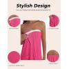 Ekouaer Waffle Robes For Women Bath Wraps Lightweight Knee Length Soft Shower Robe with Pocket S-L(Hot Pink)