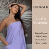 Ekouaer Waffle Robes For Women Bath Wraps Lightweight Knee Length Soft Shower Robe with Pocket S-L(Lavender)