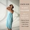 Ekouaer Waffle Robes For Women Bath Wraps Lightweight Knee Length Soft Shower Robe with Pocket S-L(Light Blue)