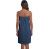 Ekouaer Waffle Robes For Women Bath Wraps Lightweight Knee Length Soft Shower Robe with Pocket S-L(Navy Blue)