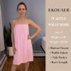 Ekouaer Waffle Robes For Women Bath Wraps Lightweight Knee Length Soft Shower Robe with Pocket S-L(Pink)