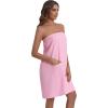 Ekouaer Waffle Robes For Women Bath Wraps Lightweight Knee Length Soft Shower Robe with Pocket S-L(Pink)