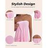 Ekouaer Waffle Robes For Women Bath Wraps Lightweight Knee Length Soft Shower Robe with Pocket S-L(Pink)
