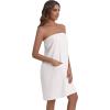 Ekouaer Waffle Robes For Women Bath Wraps Lightweight Knee Length Soft Shower Robe with Pocket S-L(White)