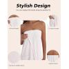 Ekouaer Waffle Robes For Women Bath Wraps Lightweight Knee Length Soft Shower Robe with Pocket S-L(White)