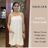 Ekouaer Waffle Robes For Women Bath Wraps Lightweight Knee Length Soft Shower Robe with Pocket S-L(White)