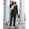 Ekouaer Womens Pajamas Set Long Sleeve Loungewear Soft Lounge Set Joggers with Pockets(Black)