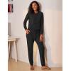 Ekouaer Womens Pajamas Set Long Sleeve Loungewear Soft Lounge Set Joggers with Pockets(Black)