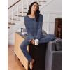 Ekouaer Womens Pajamas Set Long Sleeve Loungewear Soft Lounge Set Joggers with Pockets(Black Dots)