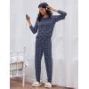 Ekouaer Womens Pajamas Set Long Sleeve Loungewear Soft Lounge Set Joggers with Pockets(Black Dots)