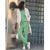 Ekouaer Womens Pajamas Set Long Sleeve Loungewear Soft Lounge Set Joggers with Pockets(Bright Green)