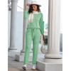 Ekouaer Womens Pajamas Set Long Sleeve Loungewear Soft Lounge Set Joggers with Pockets(Bright Green)